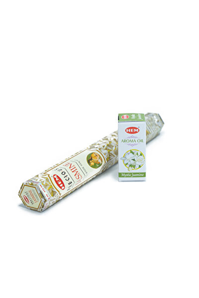 Hem Set Jasmine – Bețișoare parfumate și Ulei parfumat
