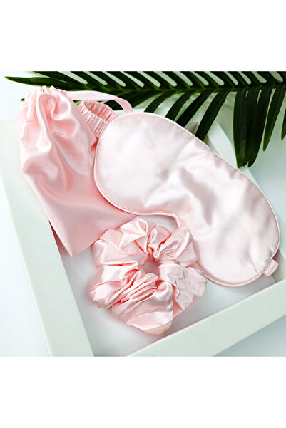 YEYE Made In Nature Set de pijamale din satin cu bentiță, bandă elastică și s...