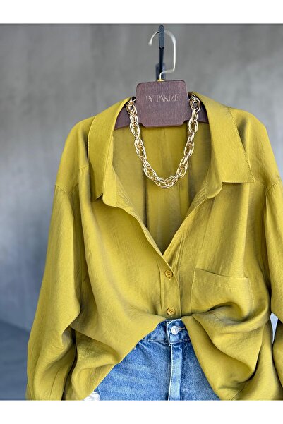 By Pakize Premium Düşük Omuzlu Oversize Gömlek
