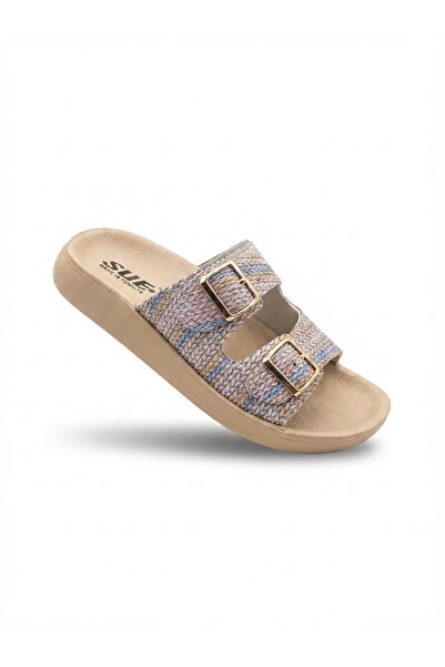 Elit Sue 4361 Colorful Orthopedic Double Buckle Straw Glitter Detailed Daily ...