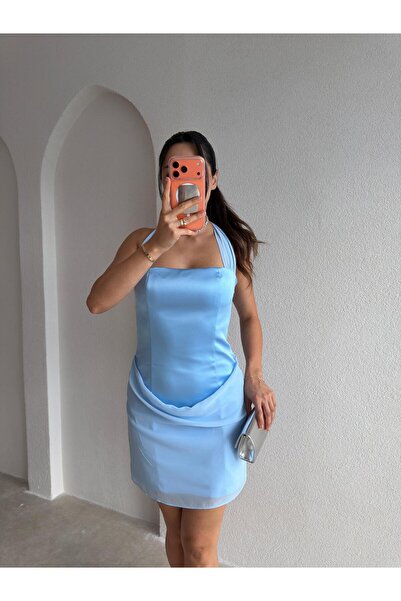 Mooi Butik Luba Mini Dress 6521 - Baby Blue