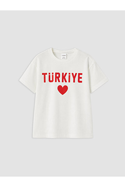LC Waikiki Vizyon New Season Crew Neck Printed Girls' T-Shirt