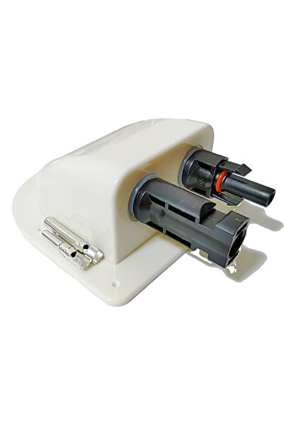Choice1 white Solar Panel Double Hole Wire Cable Entry Gland Sealing Box Curv...