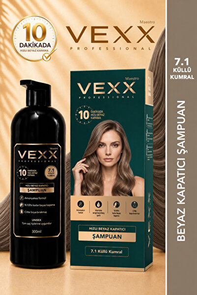 vexx maestro Vexx Professional Beyaz Kapatıcı Pratik Boya Şampuan (Küllü Kumr...