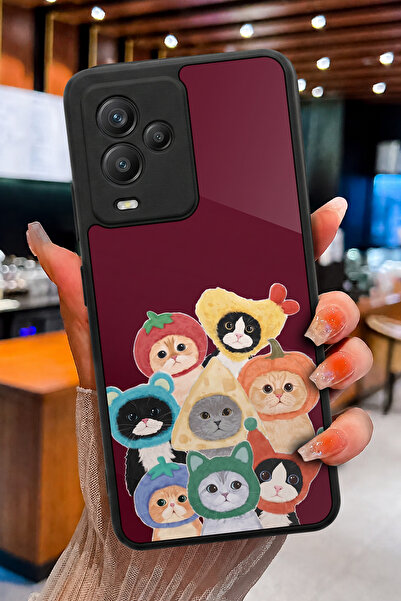 General Mobile GM 24 Pro (G514) Uyumlu Kedi Kostüm Partisi Desenli Parlak Bas...