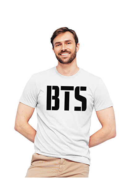 Generic عالم الموضة تيشرت قطن بطباعة عالية الجودة بتصميم شعار BTS
