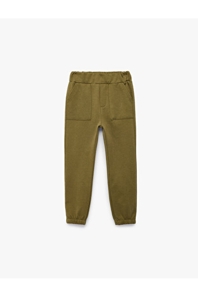 Koton Pantaloni de trening din bumbac cu șireturi în talie și buzunare