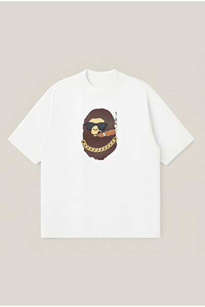 Moon Dancer Μπλουζάκι Bape Gangsta με στάμπα, υπερμεγέθης, φαρδιά γραμμή, uni...