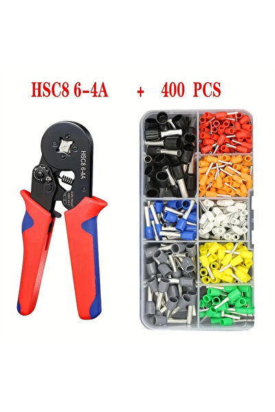 Choice HSC8 6-4 400 قطعة كماشة تجعيد HSC8 6-4 0.25-10 مم² 23-7AWG لأطراف التو...