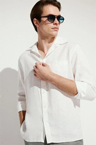 DeFacto 100% Linen Regular Fit Shirt G0788Ax26Sm