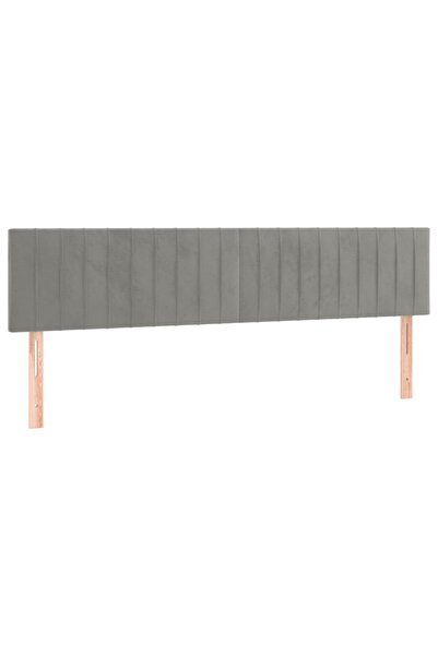 vidaxl Tăblii de pat, gri deschis, 200x5x78/88 cm, catifea