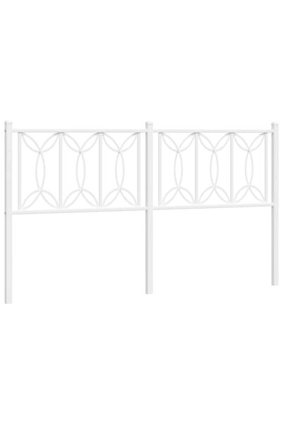 vidaxl Tăblie de pat de schimb metalică, alb, 150 cm