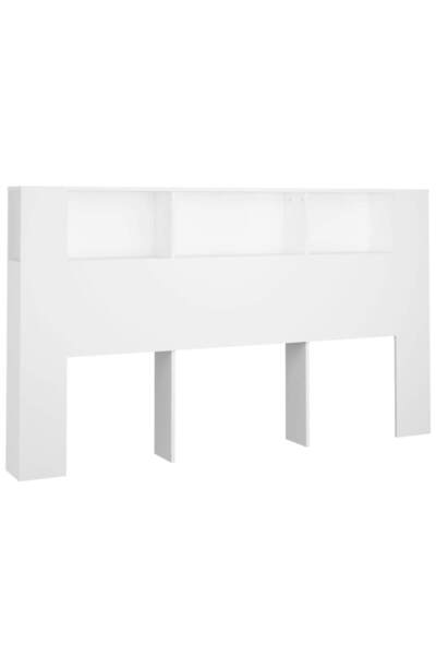 vidaxl Tăblie de pat cu dulap, alb, 180x18,5x104,5 cm