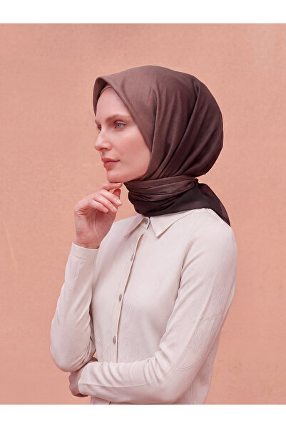 Ayshara Color Transitioning Gradient Patterned Double-Sided Scarf - Coffee