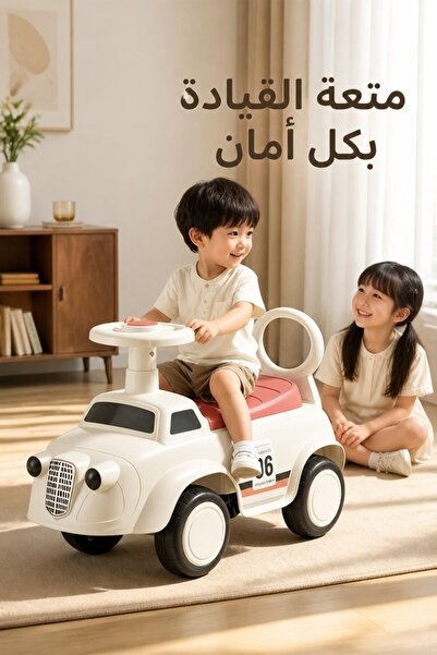 Generic دراجة توازن للأطفال من ABS وEVA مع موسيقى وإضاءة LED ومساحة تخزين للا...