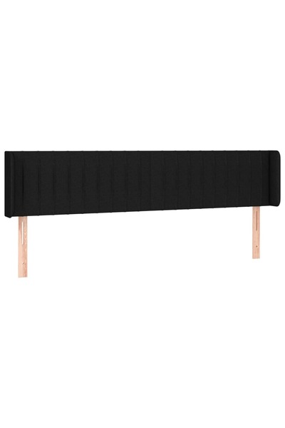 vidaxl Tăblie de pat cu aripioare negru 163x16x78/88 cm textil