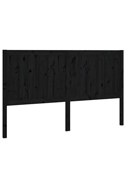vidaxl Tăblie de pat, negru, 125,5x4x100 cm, lemn masiv de pin