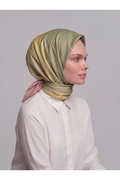 Ayshara Color Transitioning Gradient Patterned Double-Sided Scarf - Yellow Gr...