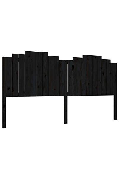 vidaxl Tăblie de pat, negru, 206x4x110 cm, lemn masiv de pin