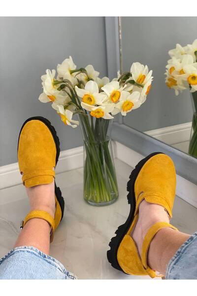 Mauri Pantofi din piele întoarsă Mia Galben - 39