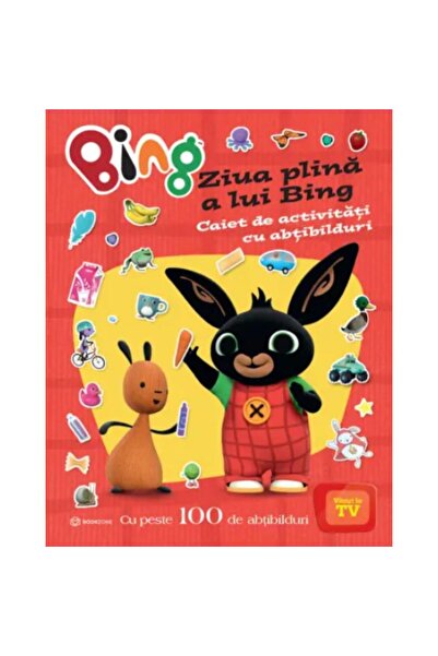 Bookzone Carte de activitati cu abtibilduri, Bing, Ziua plina a lui Bing