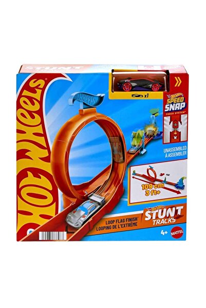 HOT WHEELS Set de joaca cu masinuta, Stunt Track, Loop Flag Finish, JHK77