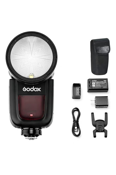 Godox فلاش كاميرا V1-C برأس دائري، فلاش لاسلكي HSS بقوة 76 واط بتقنية 2.4G X ...