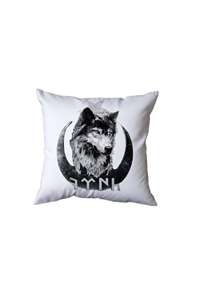 Beramussa Turkish Wolf Design Pillow, Meaningful Gift