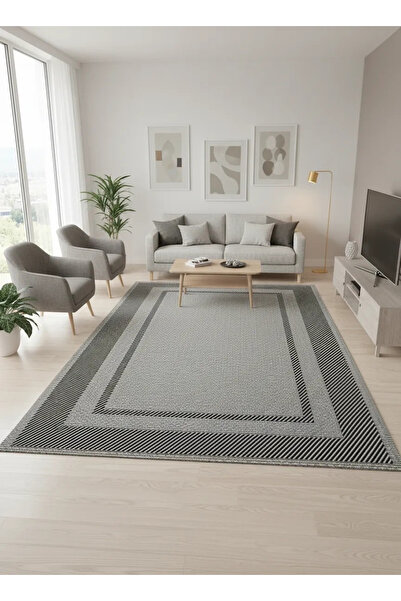 Fenomen Carpet Lotus Koleksiyonu Bordürlü Temizlenebilir Sisal Halı