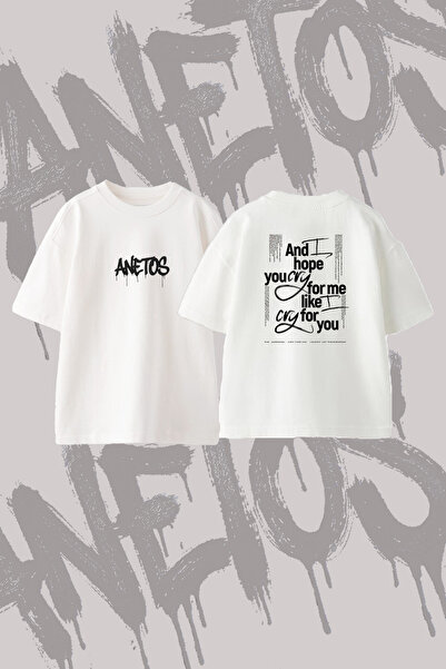 Anetos The Weeknd_88 Design Back Printed Cotton White Oversize T-Shirt