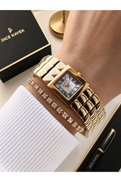 Dice Kayek Premium Vintage Women's Wristwatch Gold Steel Band 5 Atm Waterproo...