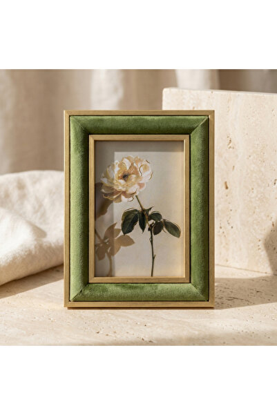 SaraTremo Ramă foto Verona cu catifea verde, 20 × 15 cm, cu sticlă