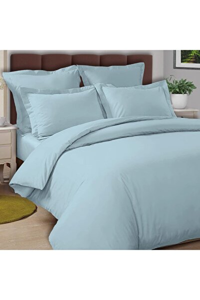 PIZUNA Cotton Double Duvet Cover 200x200 cm Baby Blue, 100% Long Staple Cotto...