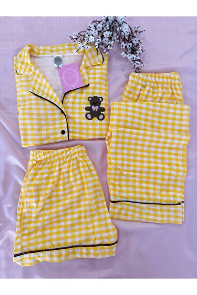 MH Moony Homewears Buttercup Bear Yellow 3-Piece Soft Pajamas