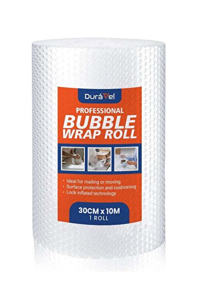 Duravel Bubble Wrap Roll 30cmx10m, Bubble Cushioning Wrap for Packing and Mov...