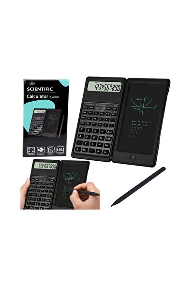 LEAN Calculator științific cu tablă de scris LCD, negru, 30705