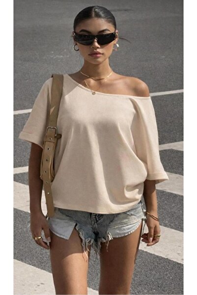 Tight Lady Natural Viscose Women's Boat Neck Off-Shoulder Loose Double Sleeve...