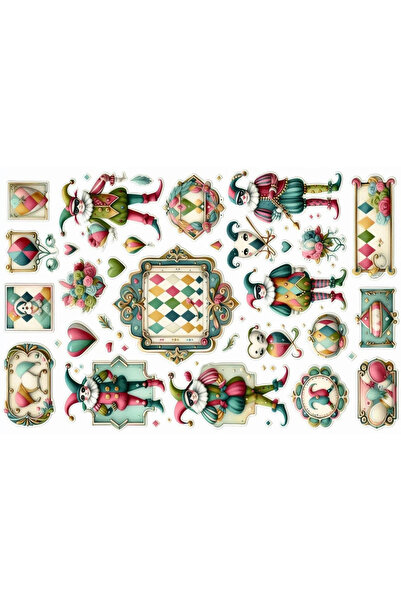 TELLGRAF مجموعة ملصقات بتصميم المهرج (21×31 سم، مجموعة واحدة)