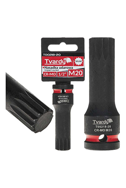Tvardy SPLINE Cheie tubulară de impact 1/2 ", M20, Cr-Mo, T00218-20