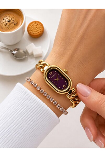 Dice Kayek Oval Mini Vintage Case Women's Wristwatch Steel Band 5 Atm Water R...