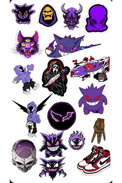 Limitless Design Mor sokak mizah Sticker Seti Motorsiklet Kask Telefon Laptop...