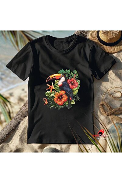 classy moda Γυναικείο μπλουζάκι σε μαύρο χρώμα oversize με ζωηρό γραφικό σχέδιο