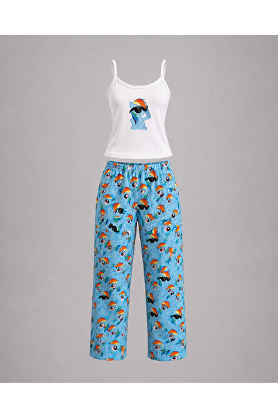 Yukatay Mavi My Little Pony Rainbow Dash Desenli Premium Pijama Takımı -YUKATAY