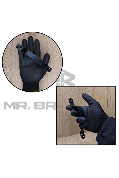 MR.BRACKET Siyah Çelik Dış Mekan Vidalı Tutma Kulpu 16.5 cm - Dayanıklı Bina Okul Bahçe Kapısı Metal Kapı Kolu