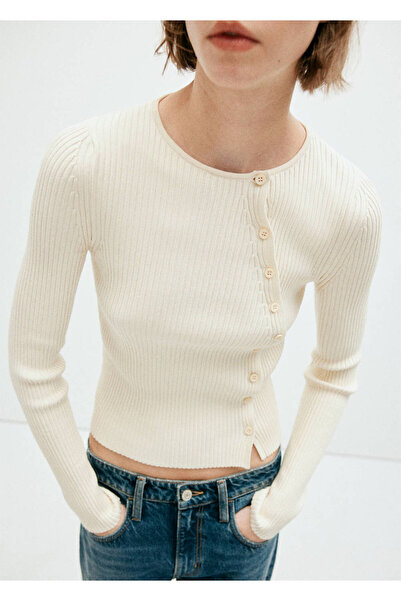 MANGO Woman Ribanalı asimetrik cardigan