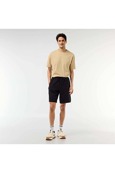 KIABI Sporty Piqué Knit Bermuda Shorts BLACK