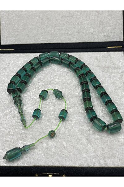 Onurlu Tesbihane Usta Mehmet Toprak İmzalı Kuru Torna Ateş Kehribar Tespih – 11x8 mm