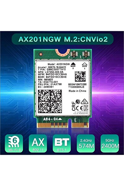 Choice Wi-Fi 6 Intel AX201 M.2 Key E CNVio 2 Wifi Card Dual Band 3000Mbps Wir...