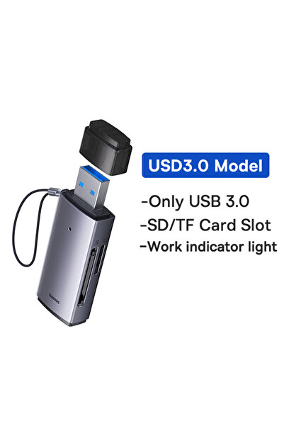 Choice1 قارئ بطاقات BASEUS USB 3.0، جهاز USB C و USB3.0 لبطاقات SD وMicro SD ...