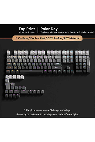 Choice1 أغطية مفاتيح RGB بإضاءة خلفية متدرجة من Polar Day، بتصميم OEM، مصنوعة...